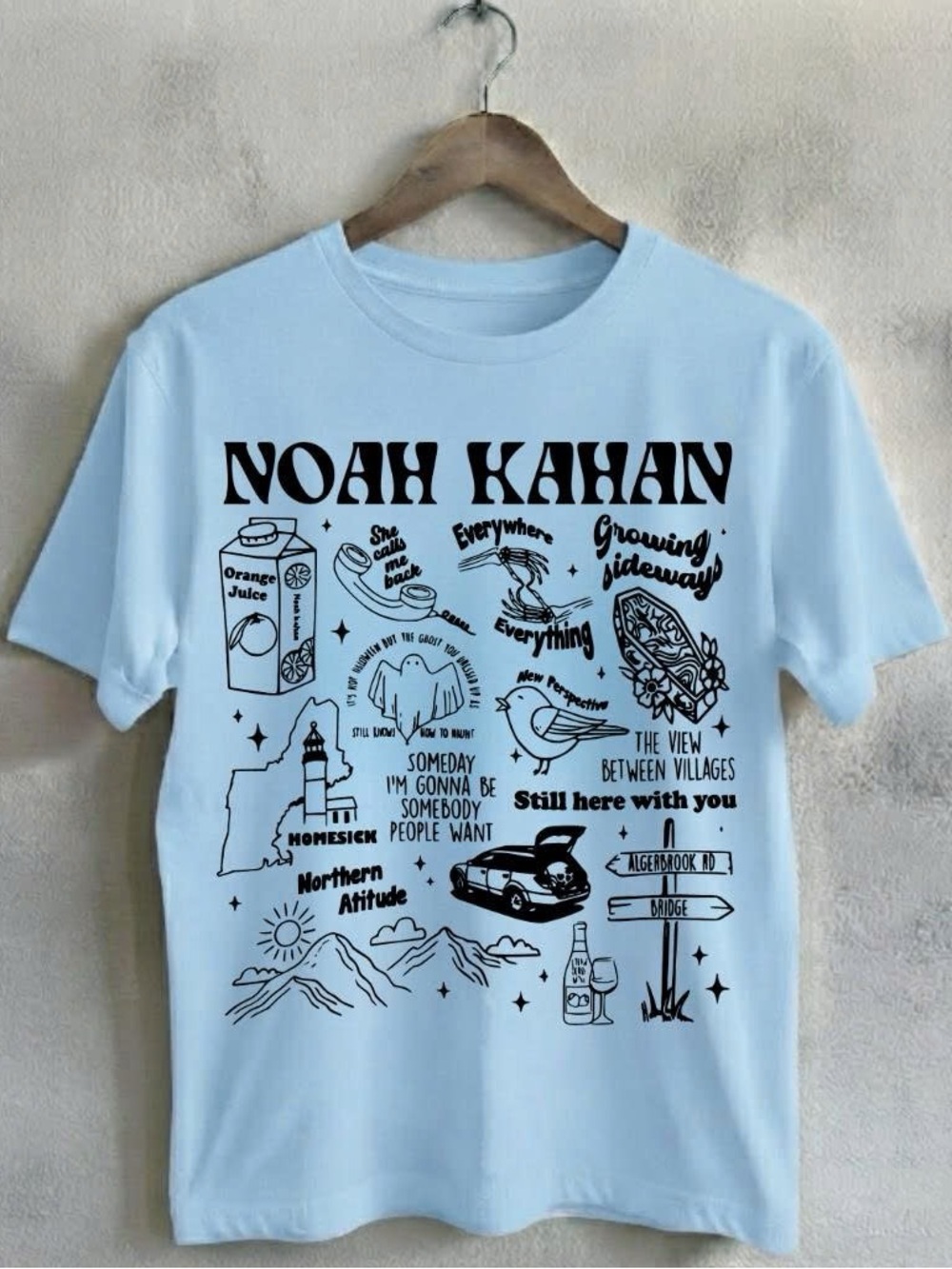 Light Blue Graphic Tee Noah Kahan Gildan Shirt
